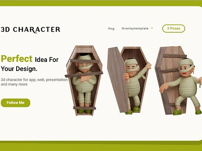 Three Pose the Little Funny Mummy 3d 3d character art character character design character illustration elements graphic graphic design graphic elements graphics graphics design illustration popular trending trendy web design web designs web development website