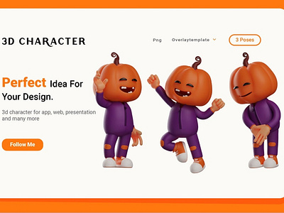 3D Halloween Scarecrow Character set