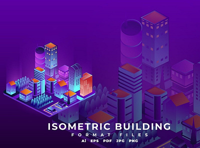 Isometric Building 3d animation 3d art 3d character 3d illustration app building city design illustration isometric landing landing page logo modern neon office page town ui website