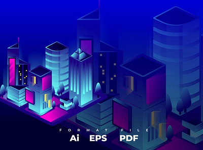 Isometric Building 3d 3d animation 3d art 3d character 3d illustration app building city design graphic illustration isometric landing landing page neon office page town web website