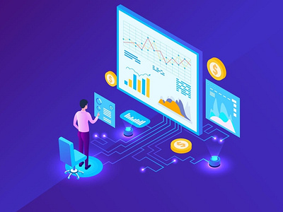 Marketing Analysis Isometric Concept