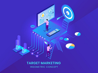 Target Marketing - Isometric Vector