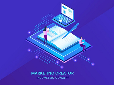 Marketing Creator - Isometric Vector 3d 3d animation 3d art 3d character 3d illustration agency app business character concept development flat illustration illustrations landing page page vector web web page website