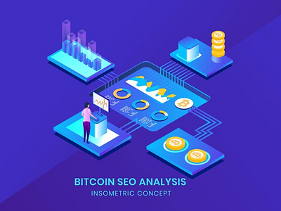 Bitcoin Seo Analysis - Insometric Vector 3d 3d animation 3d art 3d character 3d illustration agency app business character concept development flat illustration illustrations landing page page vector web web page website