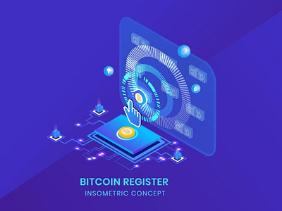 Bitcoin Register - Insometric Vector 3d 3d animation 3d art 3d character 3d illustration agency app business character concept design development flat illustration illustrations landing page page vector web page website