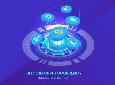 Cryptocurrency - Insometric Vector 3d animation 3d art 3d character 3d illustration agency app business concept design development flat illustration landing page logo page ui vector web web page website
