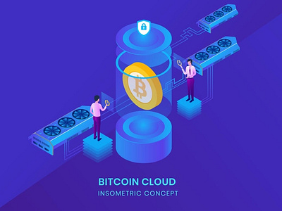 Bitcoin Cloud - Insometric Vector