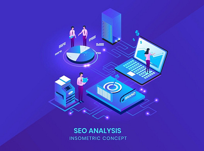 Seo Analysis - Insometric Concept 3d 3d animation 3d art 3d character 3d illustration analysis animation app concept design flat illustration illustrations isometric logo marketing page seo ui website