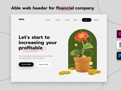 Able - Web Header for Financial Company