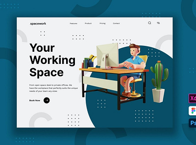 Freelance Remote Working Web Header Design 3d 3d animation 3d art 3d character 3d illustration animation app branding design freelance graphic design header illustration logo motion graphics page remote ui web working