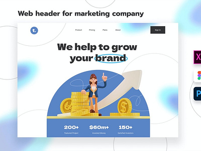 Grow - Web Header for Marketing Company