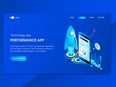 Technology App Isometric Concept Landing Page 3d animation 3d art 3d illustration app banking business concept finance illustration internet isometric landing landing page online page payment protection startup technology vector