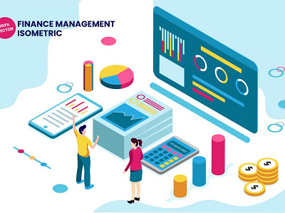 Isometric Finance Management Vector Illustration 3d animation 3d art 3d illustration accounting bank business corporate economy exchange finance financial illustration infographic isometric management money office page professional vector