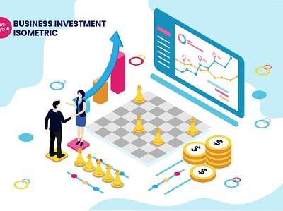 Isometric Business Investment Vector Illustration 3d animation 3d art 3d illustration analysis business capital corporate finance funding growth illustration incubation infographic investment isometric money page seed vecntur vector