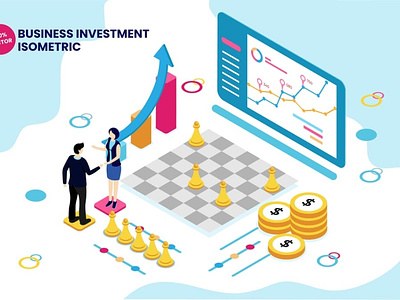 Isometric Business Investment Vector Illustration