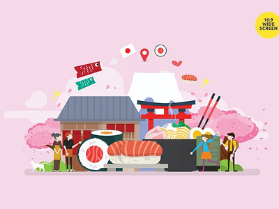 Japanese Food Vector Illustration Concept