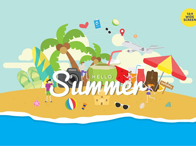 Tropical Summer Holiday Party Vector Concept 3d 3d animation 3d art 3d character 3d illustration app banner banners concept development illustration landing landing page landing pages page pages vector web design web development website
