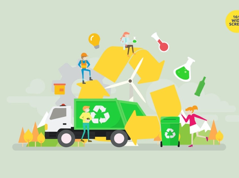 Waste Recycling Vector Illustration Concept By Instagram Templates On 