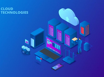 Dark Cloud Technologies Design Concept 3d 3d animation 3d art 3d illustration app card commerce dark design illustration internet isometric logo mobile online page sale smartphone store technology