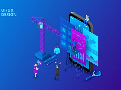 Isometric UI Design Concept 3d 3d animation 3d art 3d character 3d illustration app design development illustration landing landing page logo page pages technology ui ux web design web development website