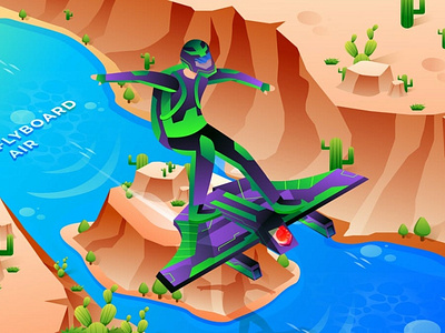 Flyboard Air - Isometric Illustration