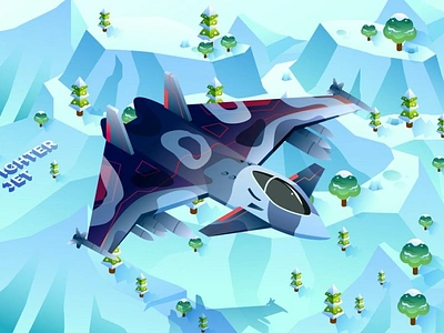 Fighter Jet - Isometric Illustration 3d 3d animation 3d art 3d illustration animation concept design graphic design illustration isometric isometric concept isometric design landing landing page page pages ui ux web design website