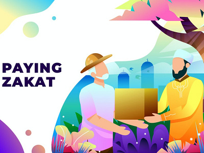 Paying Zakat - Vector Illustration banner banners design graphic graphic design graphics header illustration isometric landing landing page page pages ui vector web web design web development website website header