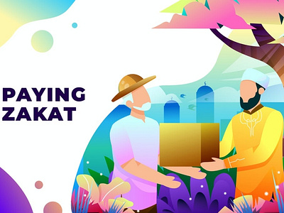 Paying Zakat - Vector Illustration