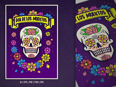 Dia De Los Muertos Design with Sugar Skull