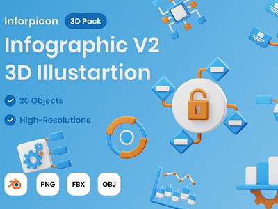 Infographic V2 3D Illustration