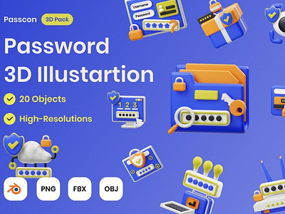 Password 3D Illustration