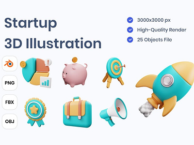 Startup 3D Illustration