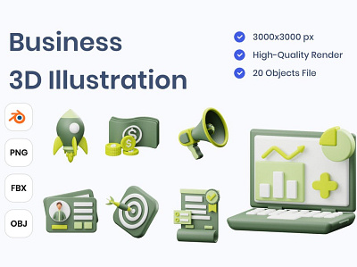 Business 3D Illustration 3d 3d art 3d icons 3d illustration 3d illustrations analysis app business concept data design finance icon icon design icons illustration ui