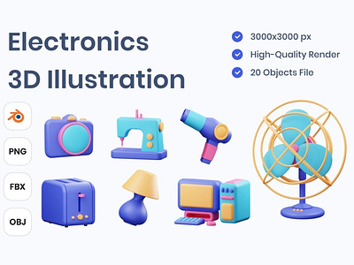 Electronics 3D Illustration
