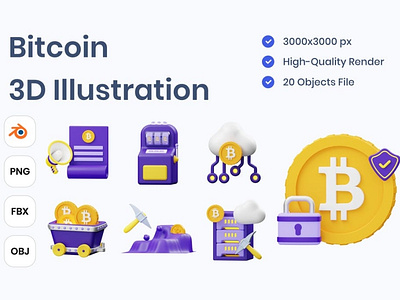 Bitcoin 3D Illustration