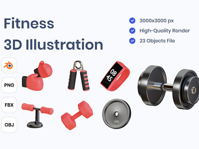 Fitness 3D Illustration 3d 3d animation 3d art 3d fitness 3d illustration app concept design fitness gym illustration logo logo design page ui vector web web design web development website