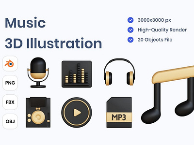 Music 3D Illustration