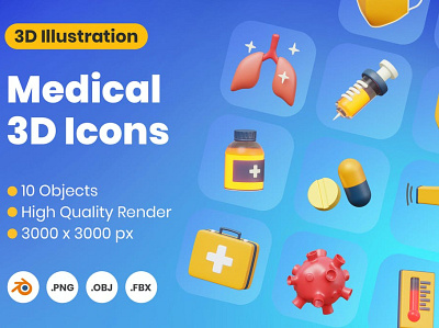 Medical 3D Icon Illustration 3d 3d animation 3d art 3d illustration animation app branding concept design graphic design illustration logo medical motion graphics page ui web web design web development website