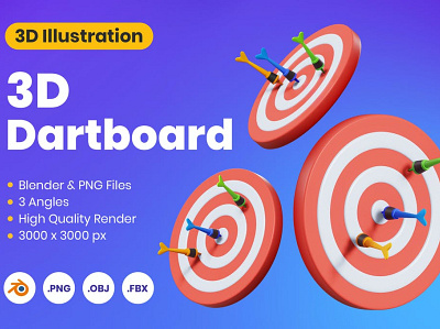3D Dartboard 3d 3d animation 3d art 3d illustration animation app branding concept dartboard design graphic design illustration logo motion graphics page ui web web design web development website