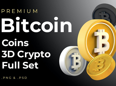 Bitcoin 3d Premium Crypto DeFi Coins Set 3d 3d illustration altcoin app bitcoin blockchain coin concept crypto cryptocurrency defi eth ethereum illustration invest market money pack page set