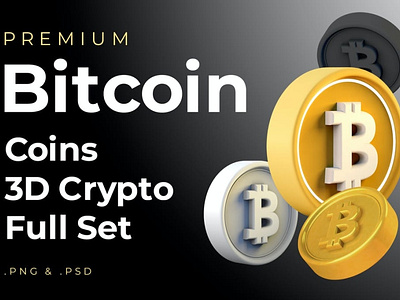 Bitcoin 3d Premium Crypto DeFi Coins Set