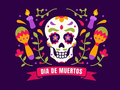 Dia De Muertos Illustration banner character dia drawing festival ghost halloween horror illustration mascots mexico muerte muertos ornament poster pumpkin skeleton skull spooky zombie