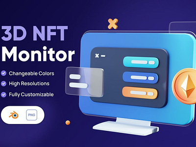 3D NFT Monitoring Icon