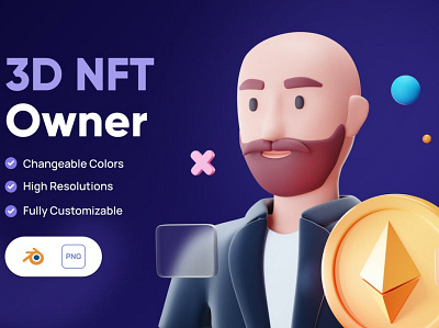 3D NFT Owner Icon 3d 3d animation 3d illustration app art blockchain concept crypto design ethereum icon icon design icons icons design illustration illustrations nft nft file page ui