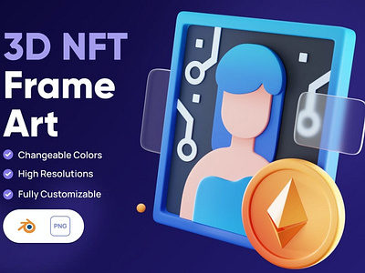 3D NFT Frame Art Icon