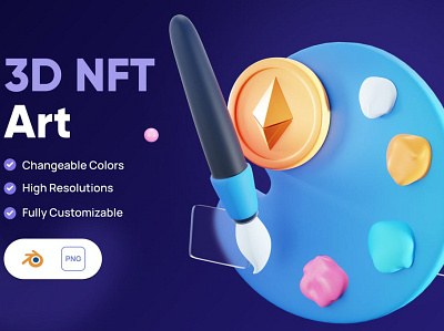 3D NFT Art Icon 3d 3d animation 3d art 3d illustration app art blockchain concept crypto design ethereum icon icon design icons icons design illustration illustrations nft nft file page