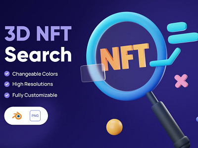3D NFT Search icon 3d 3d art 3d icon 3d illustration app asset business concept crypto cryptocurrency currency finance graphic graphics icon icons illustration illustrations money nft