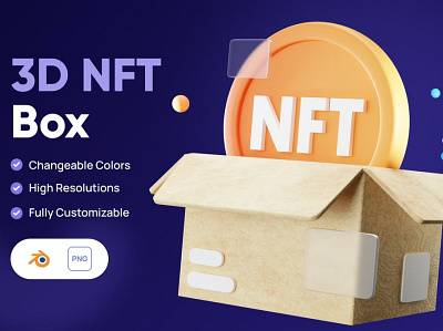 3D NFT Box Icon 3d 3d animation 3d art 3d icon app asset business concept crypto cryptocurrency currency finance graphic graphics icon icons illustration illustrations money nft