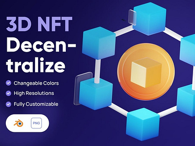 3D NFT Decentralize Icon