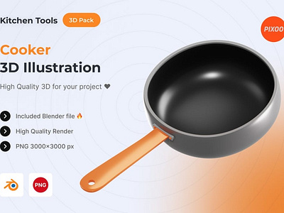 Cooker 3D Kitchen Illustration 3d 3d art 3d icon 3d icons 3d illustration 3d object app concept design graphics design icon icon design icons icons design illustration kitchen logo object page ui